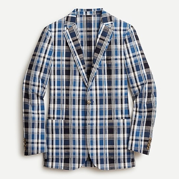 J. Crew Other - Ludlow SlimFit Blazer Portuguese CottonLinen Plaid